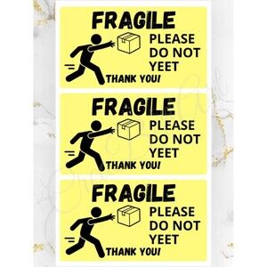 100 Fragile Stickers for Packaging | Small Business Labels